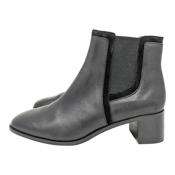 Madewell Brynn Black Leather Square Toe Ankle Boot Size 9 - Picture 3 of 8